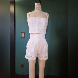 Fleur Du Mal White Eyelet 2 Pieve Set